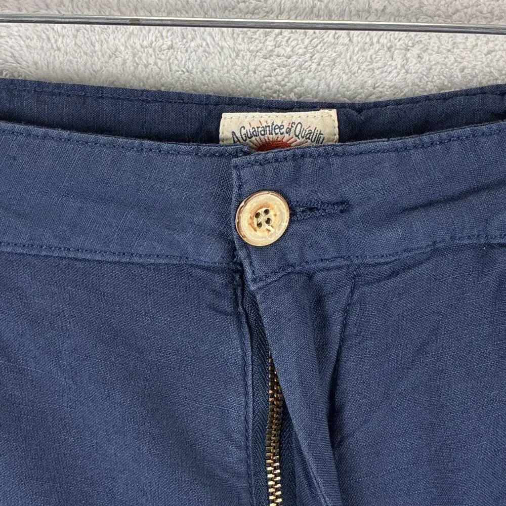 Faherty Shorts Men 34 Navy Linen Preppy Beach Resort Summer Hamptons Huckberry